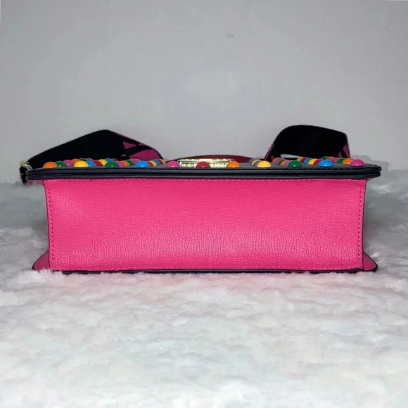 Karl Lagerfeld Paris Simone Leather Crossbody Multi Color Dots Purse Handbag NWT - Picture 9 of 13